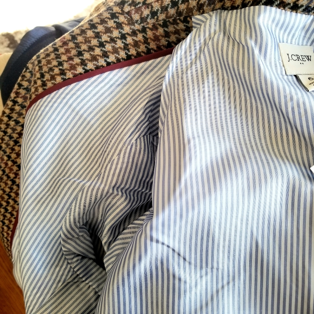 🆕️ J CREW Houndstooth Schoolboy Blazer Brown - Picture 6 of 8